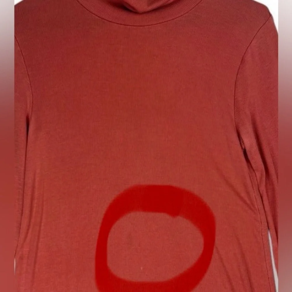 Faherty Tencel Ribbed Turtleneck Long Sleeve Basic Layering Top‎ Salmon Pink M